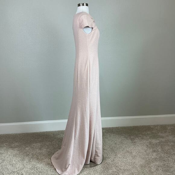 Adrianna Papell Women's Formal Dress Size 8 Pink Metallic A-Line Evening Gown - Picture 4 of 10